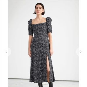 & Other Stories Puff Sleeve Midi dress sz4
